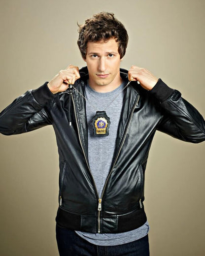 Adam Samberg Brooklyn Nine Nine Black Leather Jacket