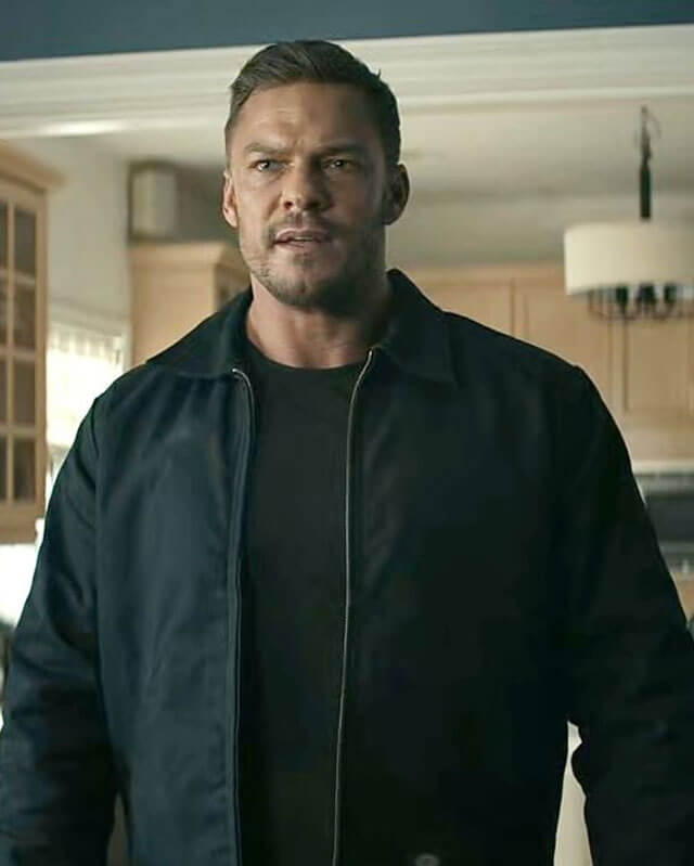 Alan Ritchson Reacher S01 Black Cotton Jacket