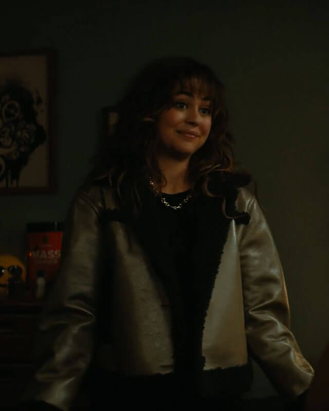 Allie Hayes Off Campus Faux Leather Beige Jacket