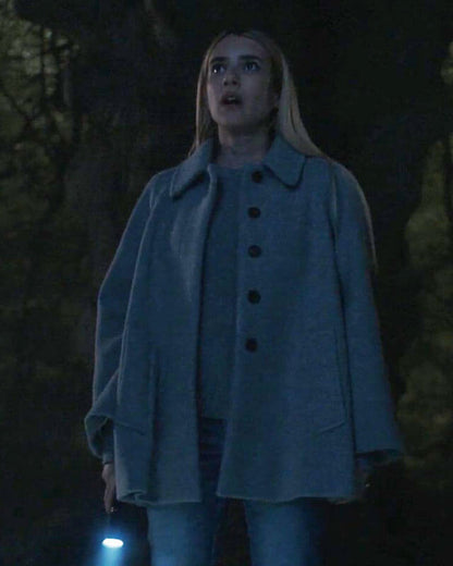 America Horror Story Emma Roberts Gray Cape Coat