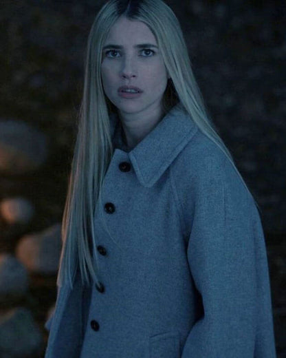 America Horror Story S12 Emma Roberts Gray Cape Coat