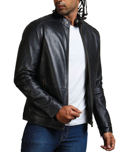 American Skull Men Leather Jacket