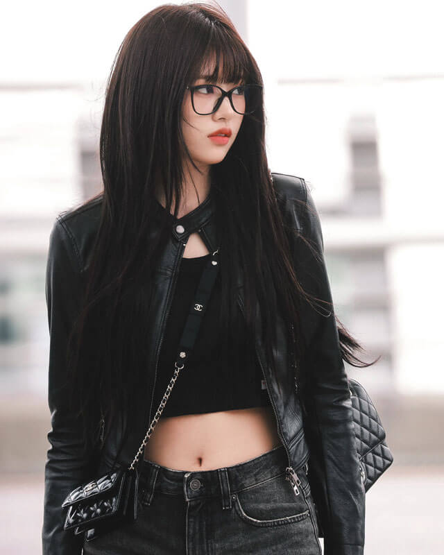 An Yu-Jin Black Real Leather Jacket