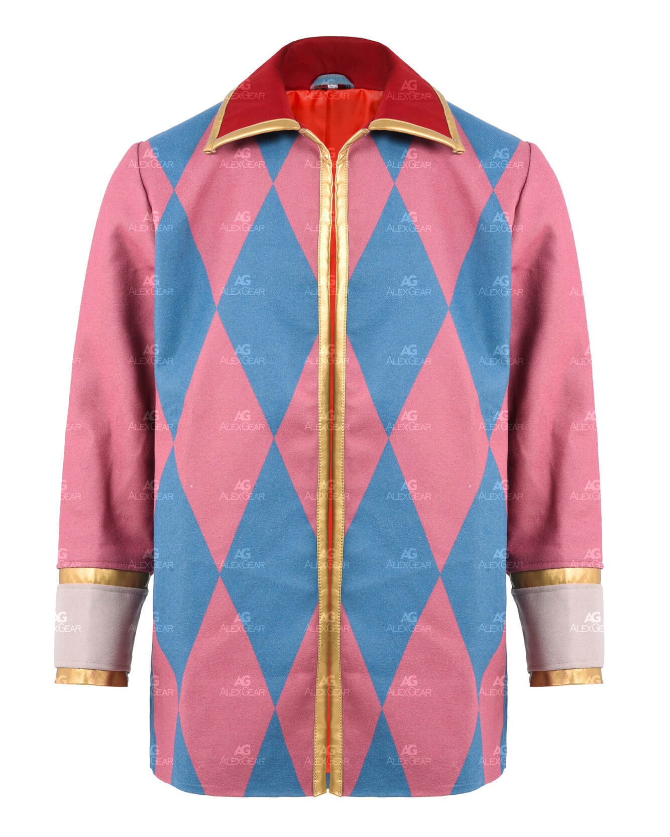 Anime Cosplay Howl Moving Castle Pink Coat