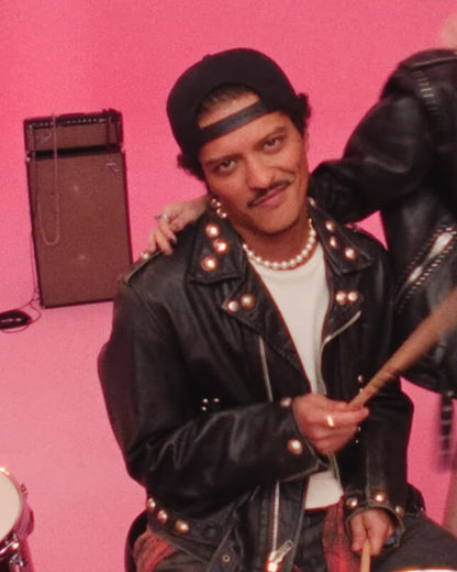 Apt Bruno Mars Black Leather Jacket