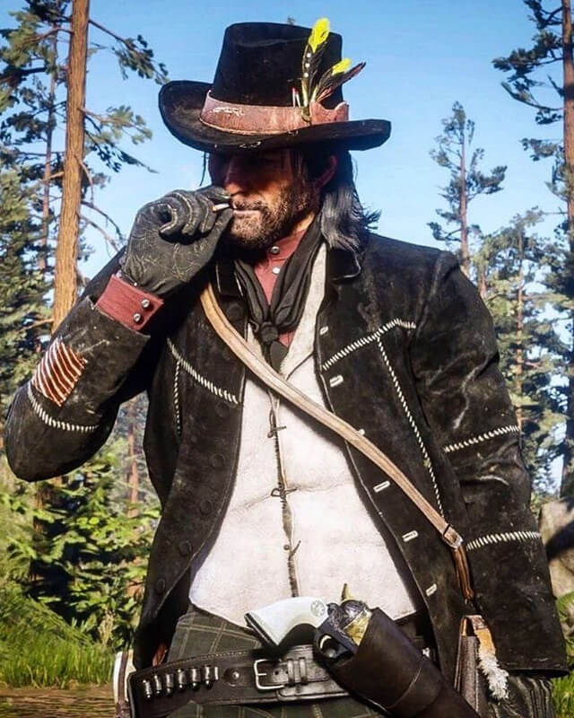 Arthur Morgan Black Distressed Leather Jacket