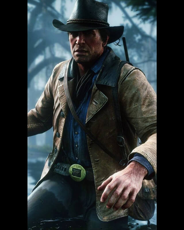 Arthur Morgan Brown Waxed Leather Coat