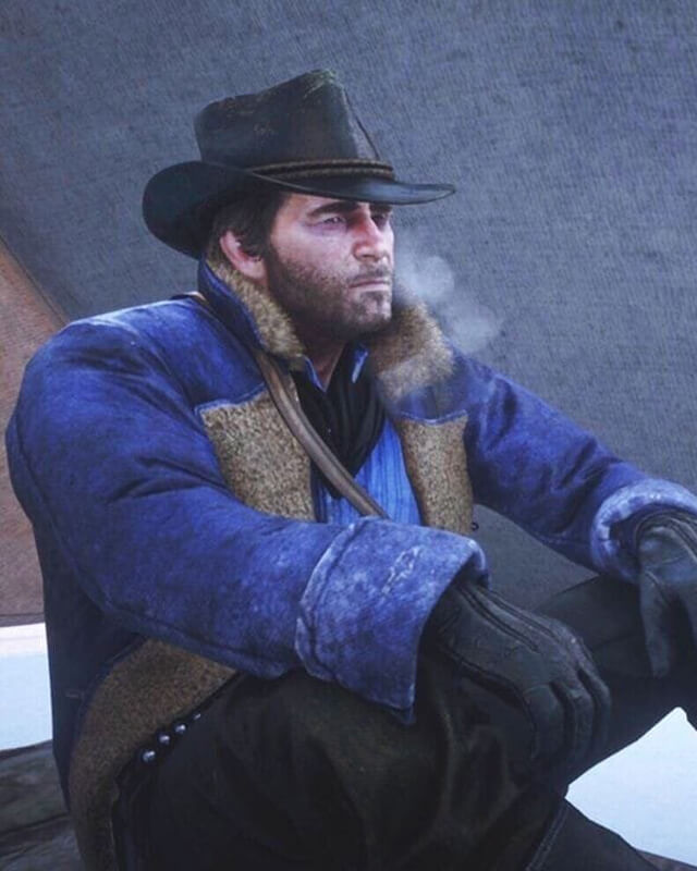 Arthur Morgan Red Dead Redemption Blue Shearling Coat