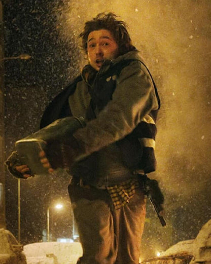 Austin Abrams Gray Hooded Cotton Jacket