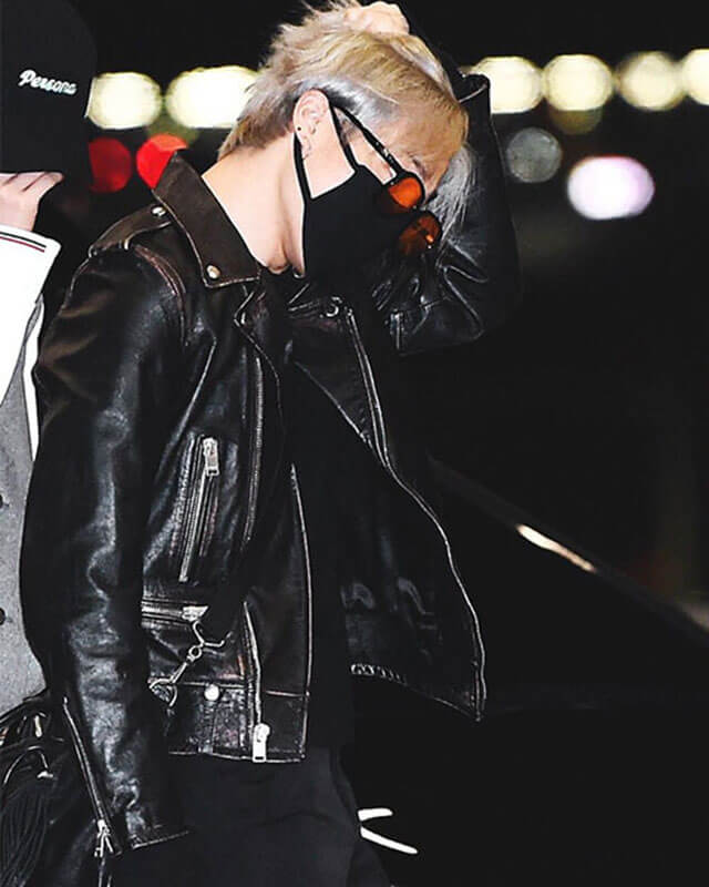 BTS Jimin Airport Fashion Biker Leather Jacket