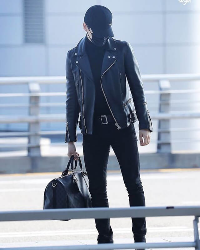 BTS Suga Black Leather Jacket