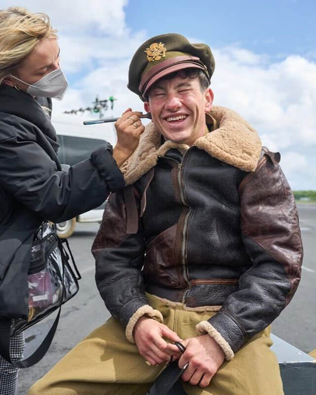 Barry Keoghan Masters Of The Air Shearling Leather Jacket