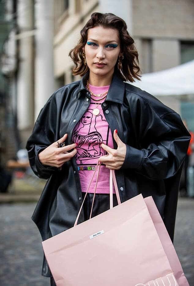 Bella Hadid Oversized Black Jacket