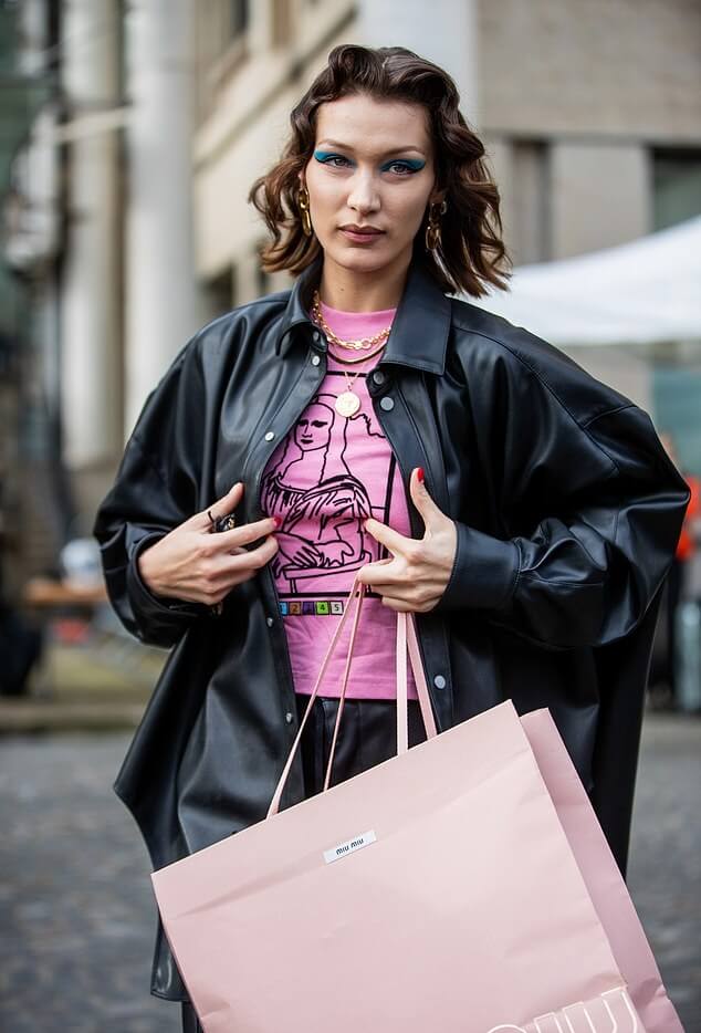 Bella Hadid Oversized Leather Jacket – AlexGear