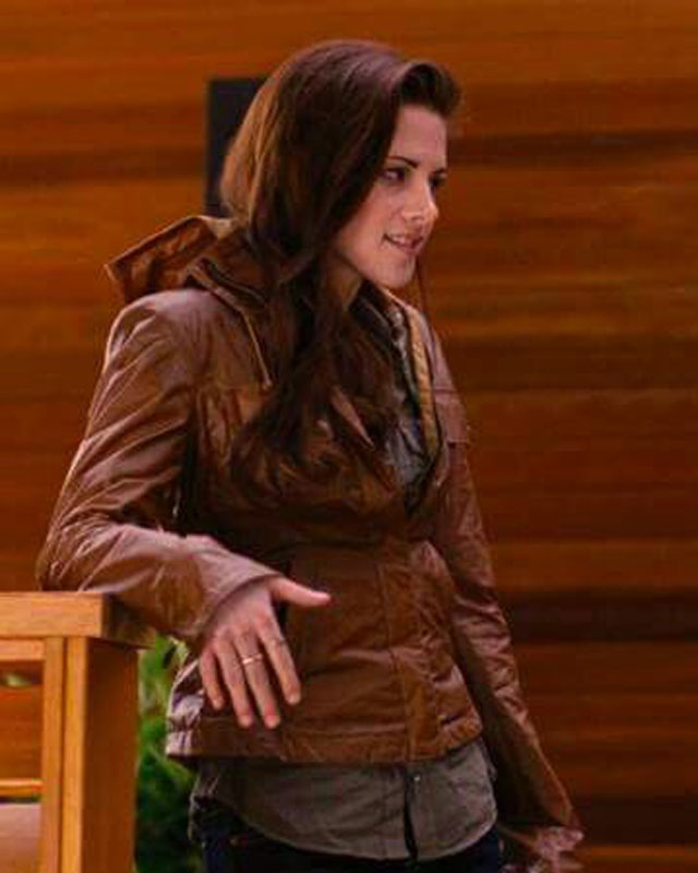 Bella Swan Twilight Brown Cropped Leather Jacket