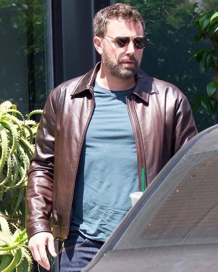 Ben Affleck Brown Leather Jacket - Main Image
