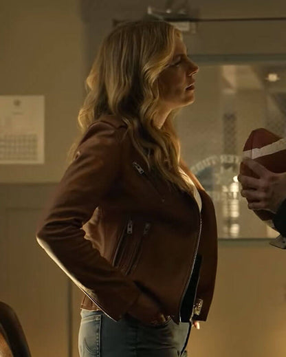 Big Sky Jenny Hoyt Brown Biker Leather Jacket