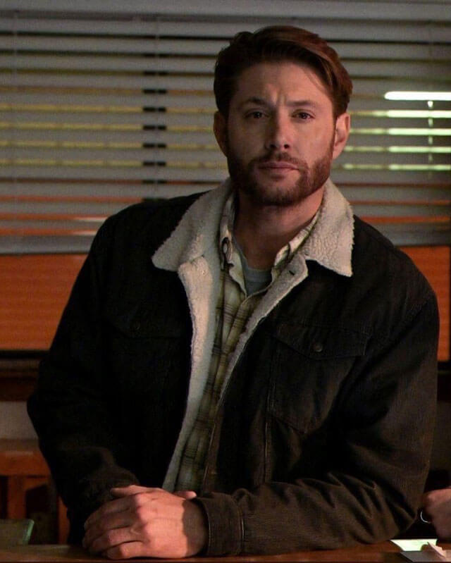 Big Sky Jensen Ackles Black Shearling Jacket