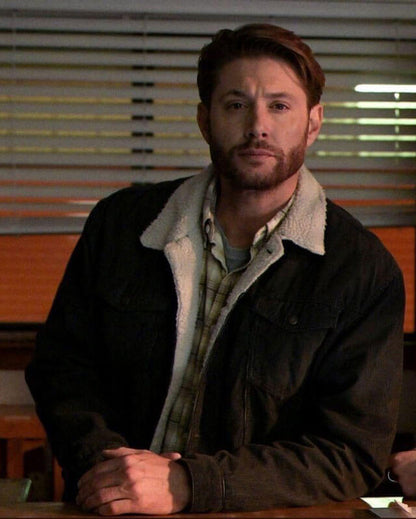 Big Sky Jensen Ackles Black Shearling Jacket