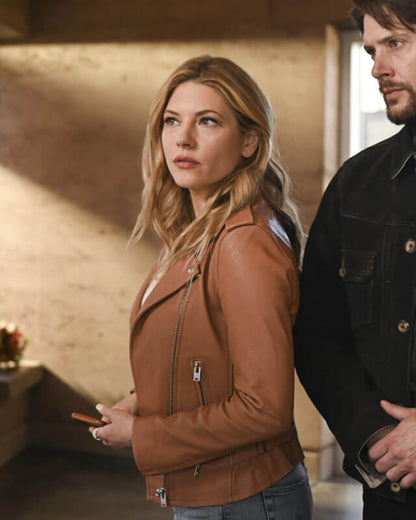 Big Sky Katheryn Winnick Brown Leather Jacket