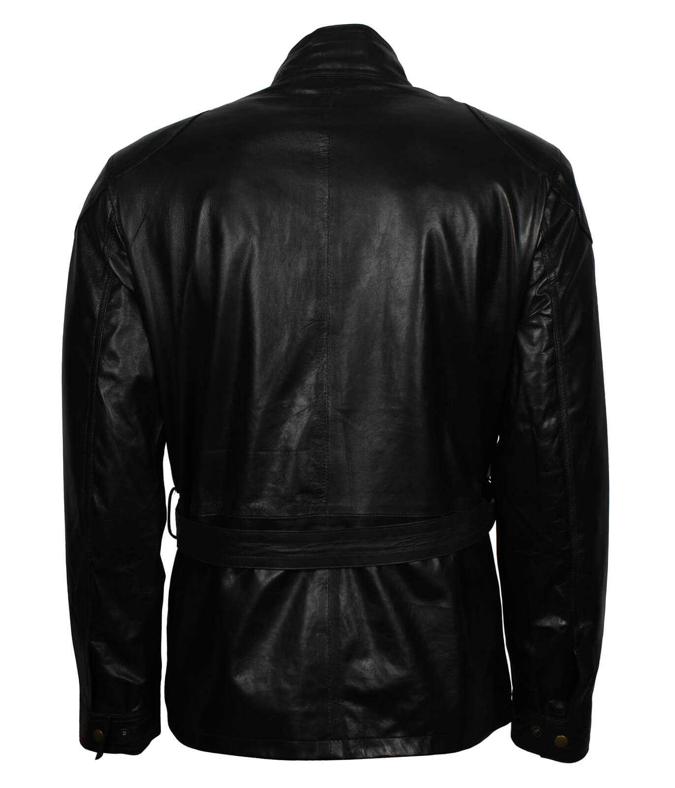 Black Biker Jacket With Belt