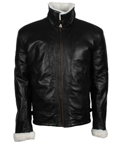 Black Leather Jacket White Fur Lining