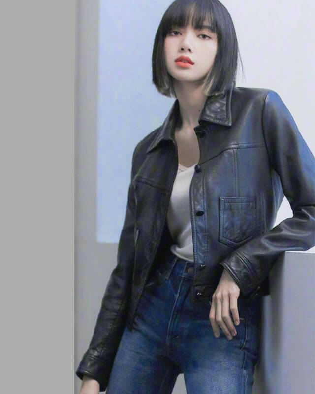 Blackpink Lisa Cropped Leather Jacket for Women – AlexGear