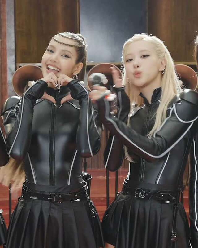 Blackpink Lisa Rose Jump Black Leather Jacket