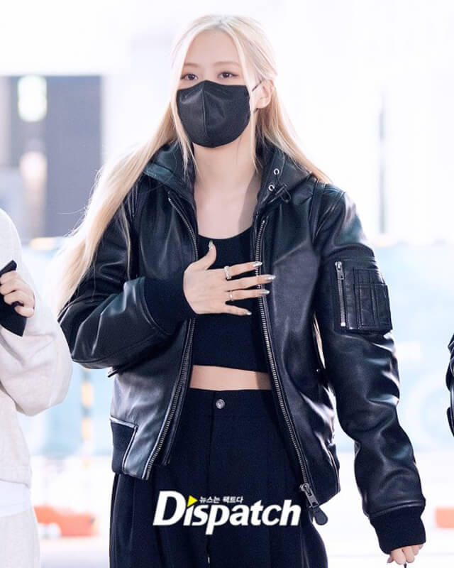 Blackpink Rose Bomber Leather Jacket