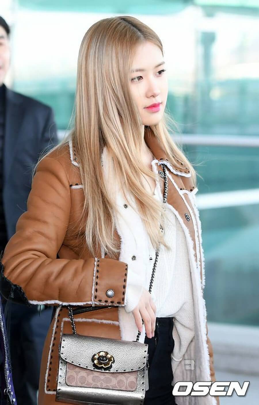 Blackpink Rose Brown Jacket With Fur Lining