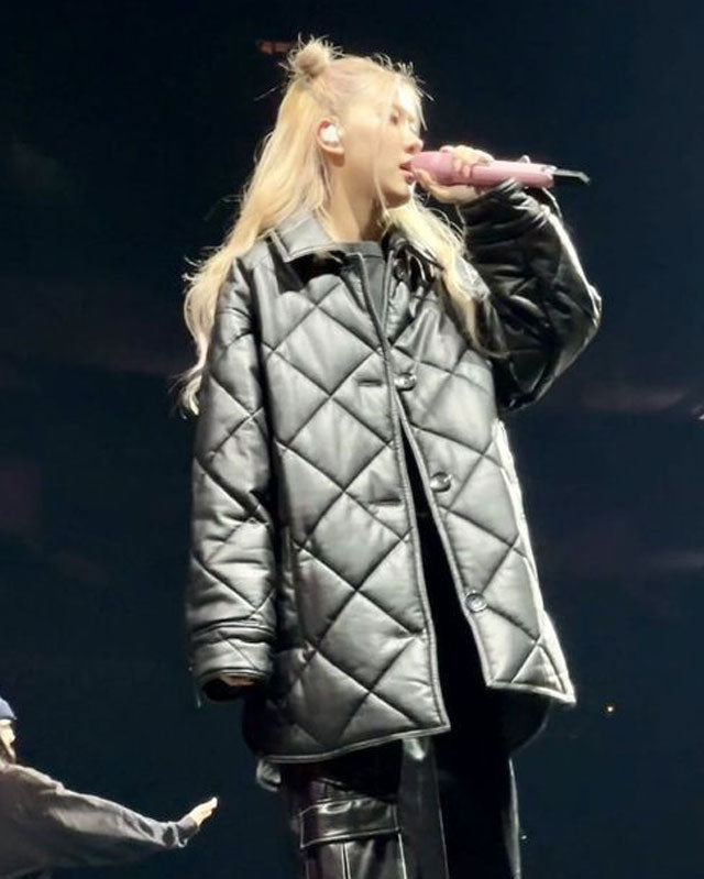 Blackpink Rose Oversized Puffer Jacket