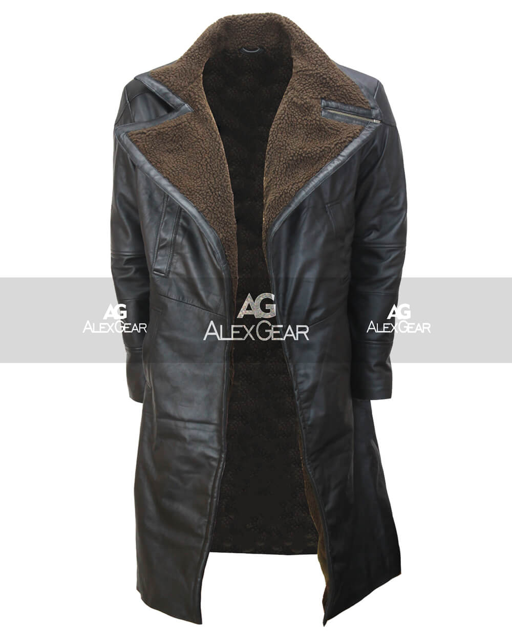 Blade Runner 2049 Ryan online Gosling Sheepskin Leather Jacket Trench Coat Synthetic fur, Mens Leather Coat