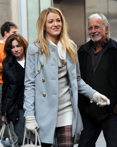 Blake Lively Gossip Girl Blue Coat