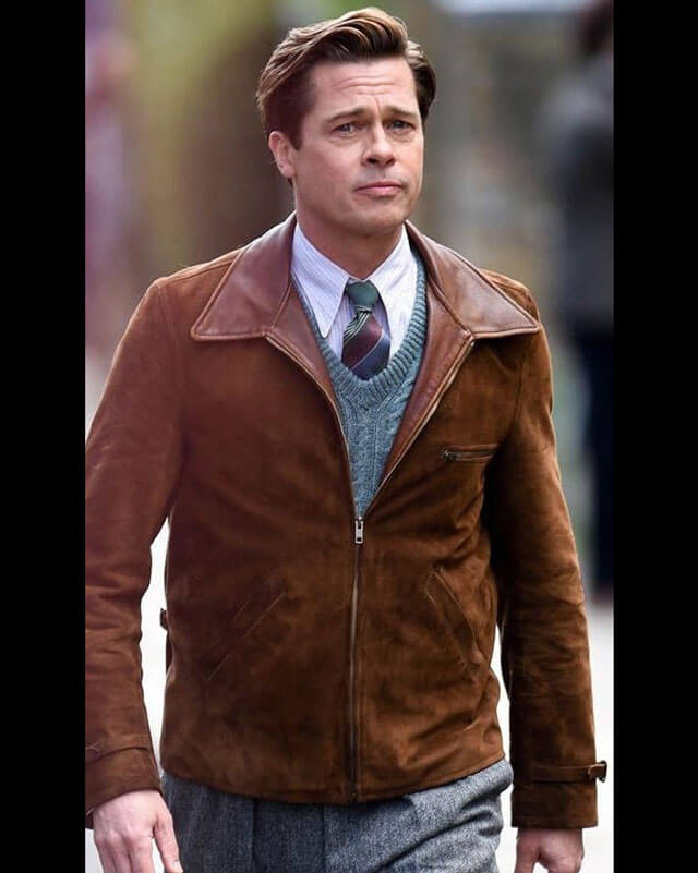 Brad Pitt Allied Suede Jacket