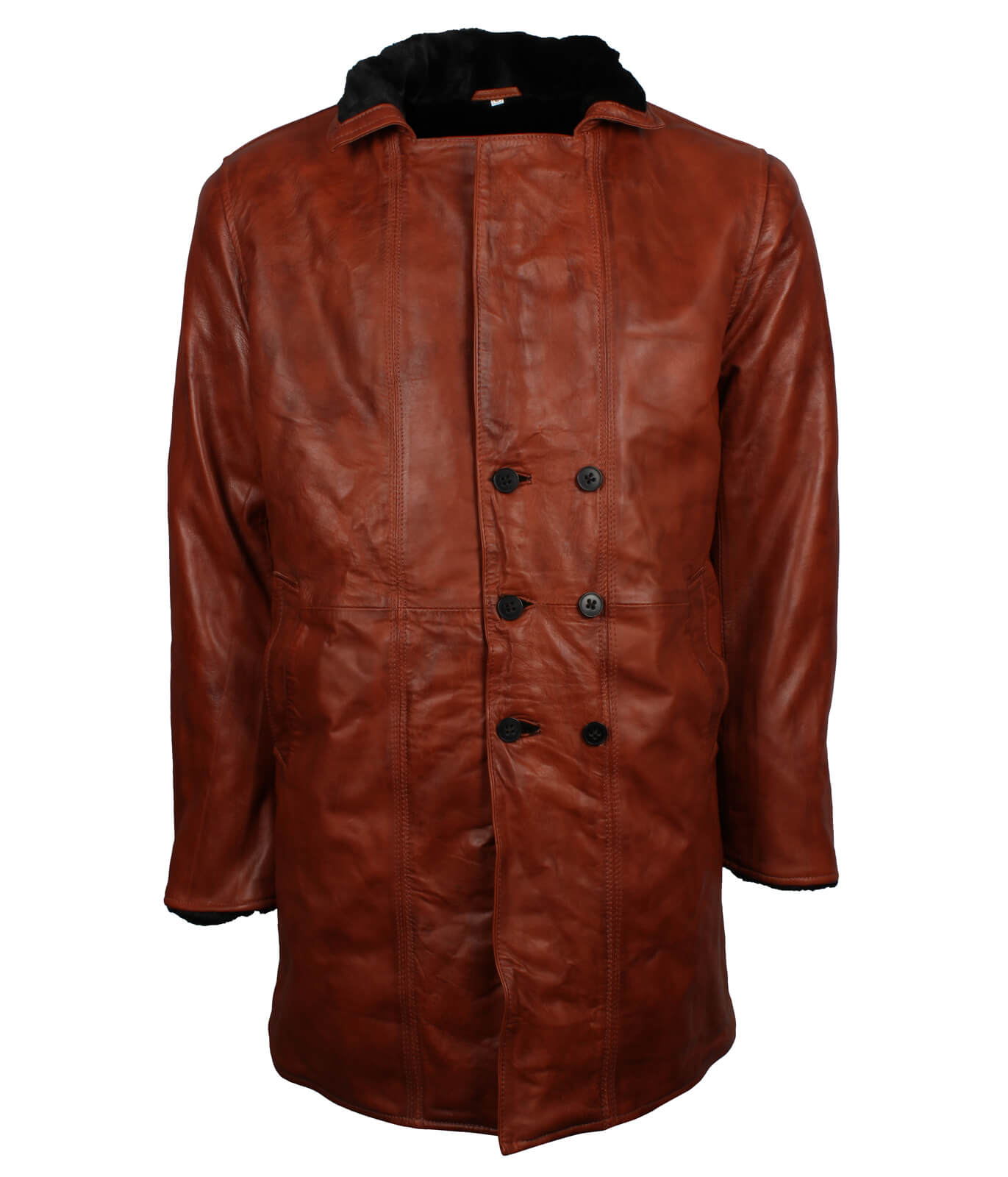 Mens Brown Shearling Leather Coat