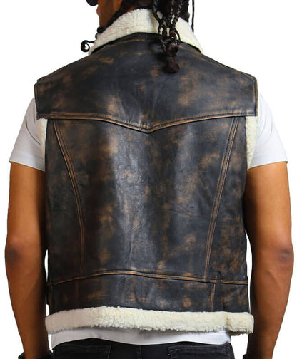 Brown Shearling Leather Vest