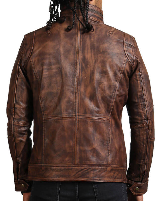 Brown Vintage Leather Motorcycle Jacket