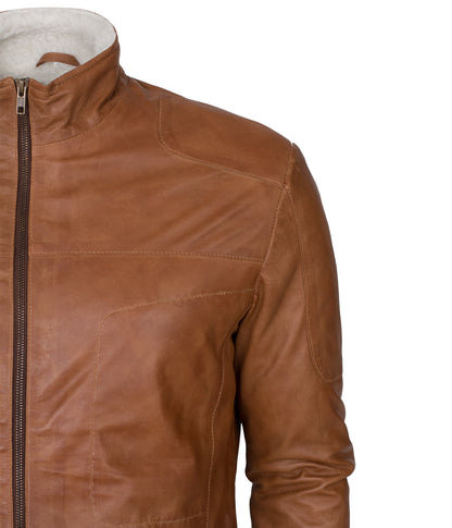 Brown Motorcycle Fur Lining Jacket