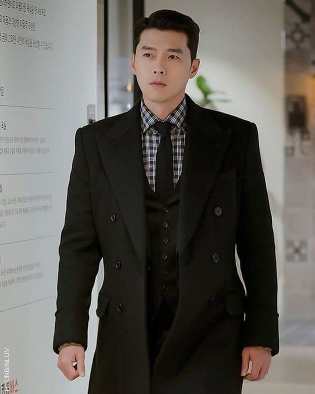 CLOY Hyun Bin Black Long Coat