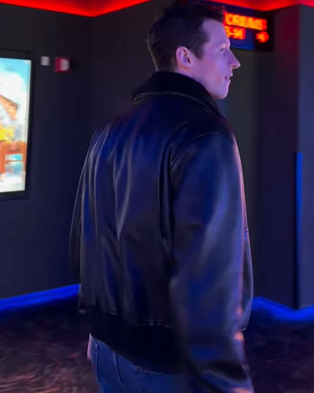 Callum Turner Bomber Leather Jacket