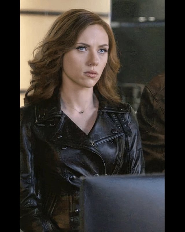 Captain America Civil War Black Widow Biker Jacket