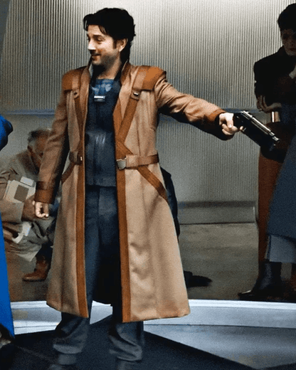 Cassian Andor Brown Suede Long Coat