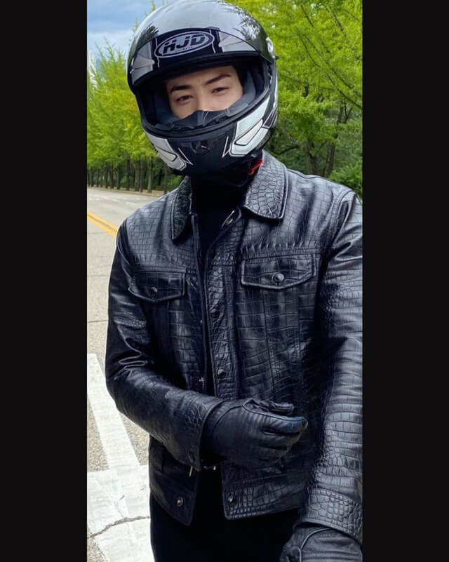 Cha Eun Woo Biker Leather Jacket