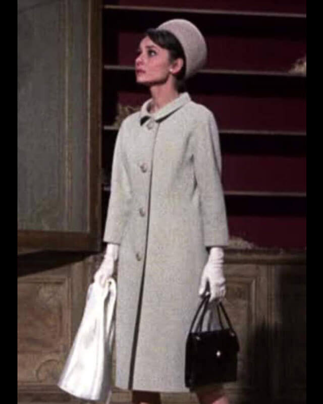 Charade Audrey Hepburn Gray Wool Coat