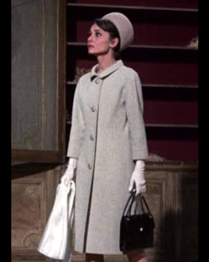 Charade Audrey Hepburn Gray Wool Coat