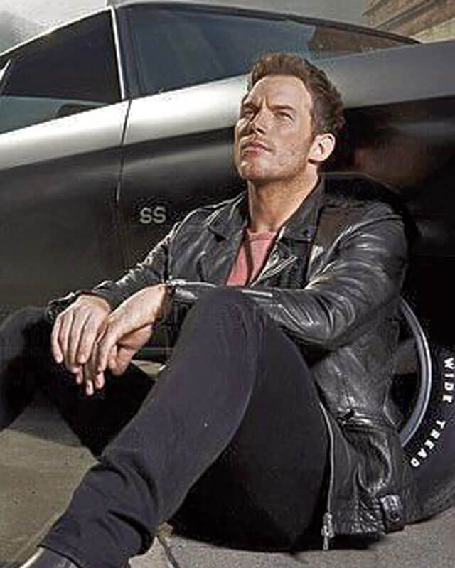 Chris Pratt Black Genuine Leather Jacket