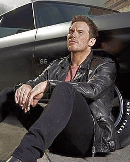 Chris Pratt Black Genuine Leather Jacket