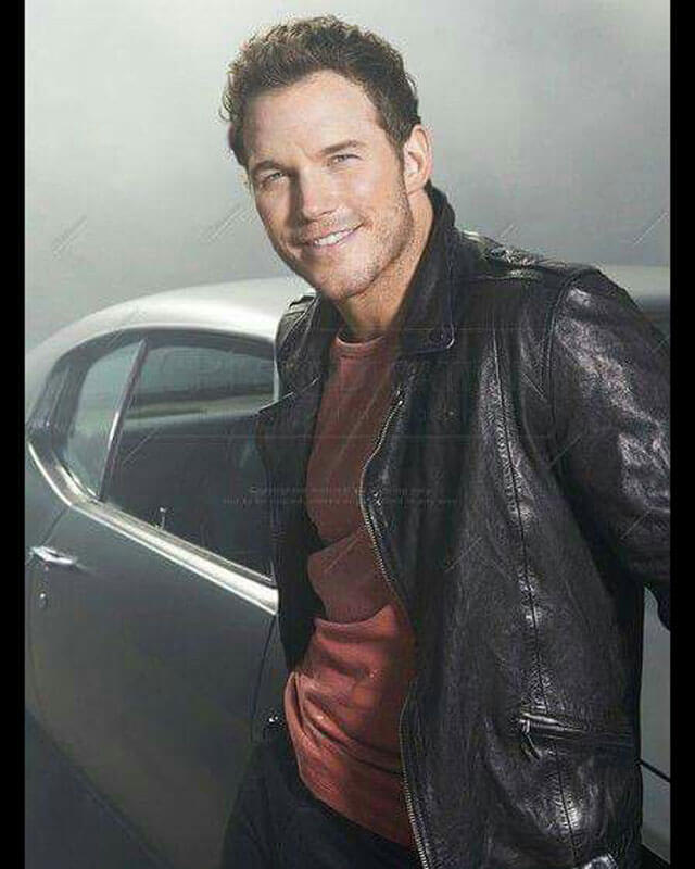 Chris Pratt Black Leather Jacket