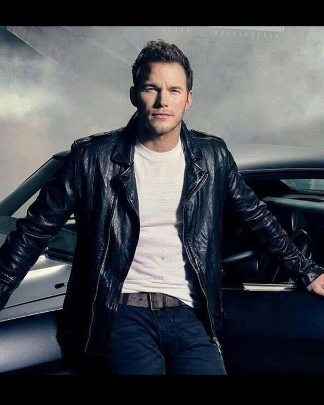 Chris Pratt Inspired Black Leather Jacket