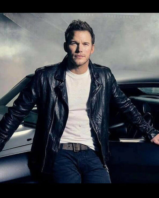 Chris Pratt Inspired Black Leather Jacket
